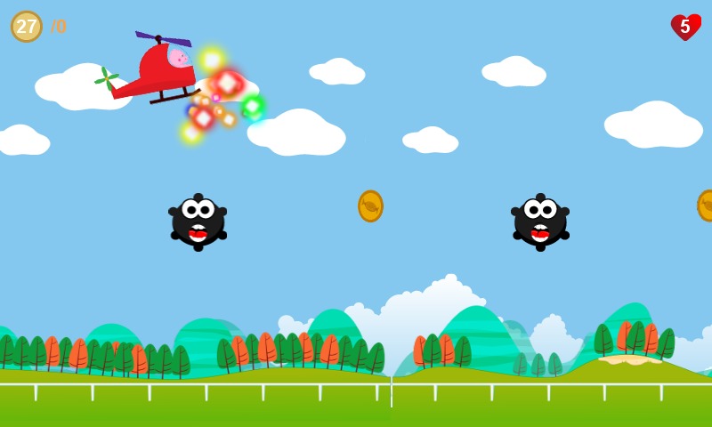 Peppie Pig Copter Racing Games截图3