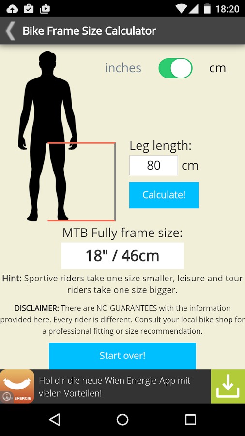 Bike Frame Size Calculator截图4