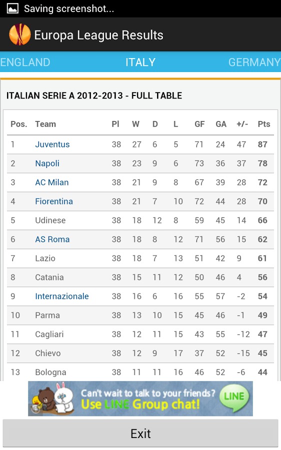 Europa League Results截图2