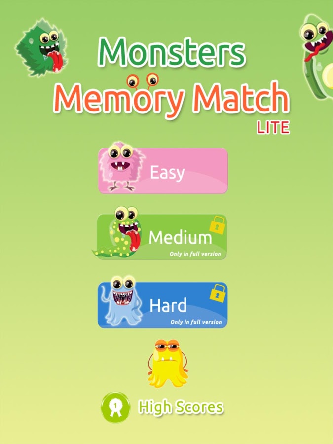 Monsters Memory Match Lite截图4