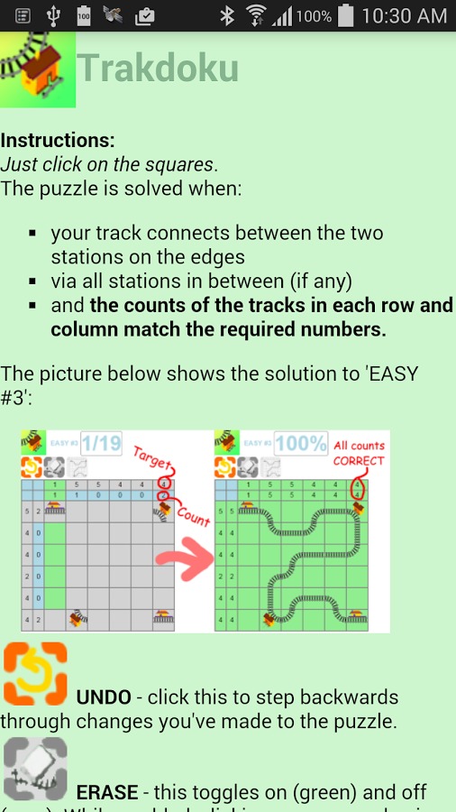 Trakdoku Train Tracks Puzzle截图1