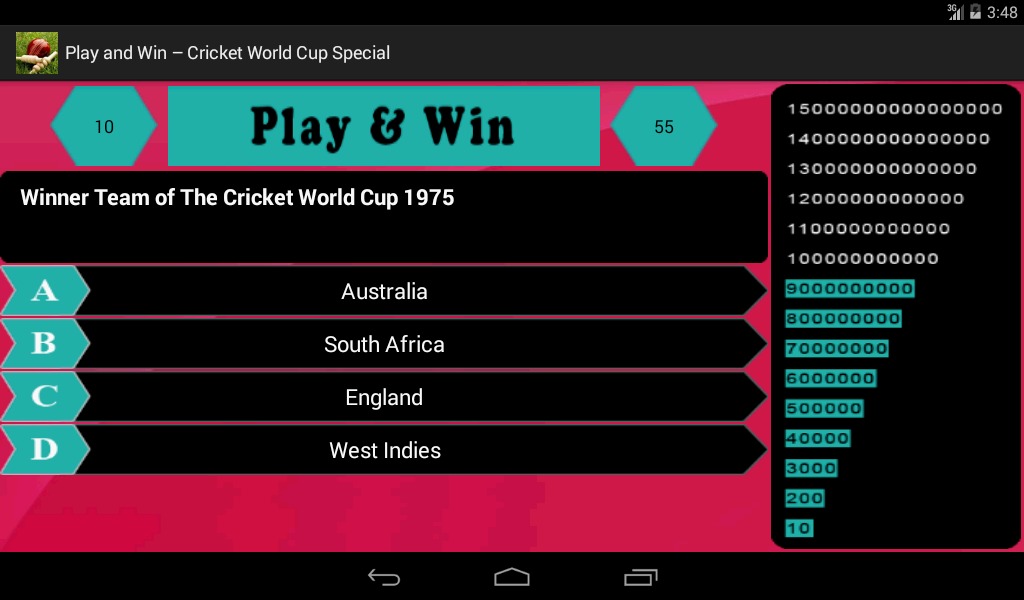 Cricket World Cup : Play & Win截图4