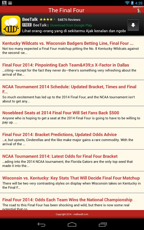 Final Four NCAA Basketball截图3