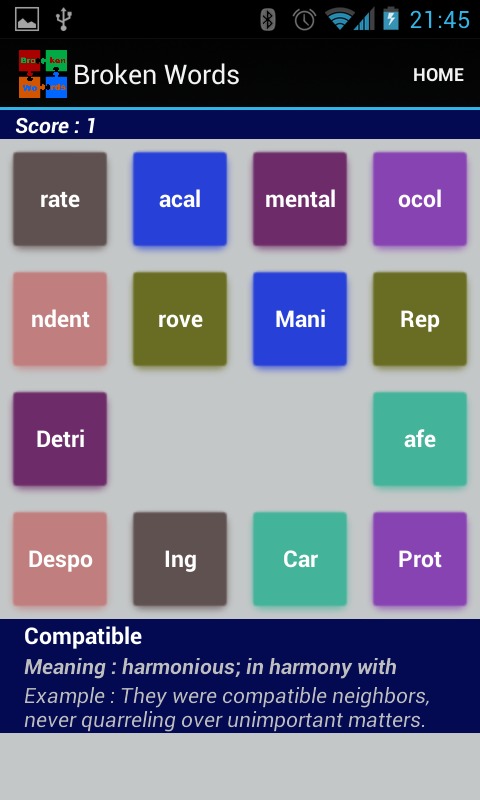 Broken Words - Vocabulary Game截图3