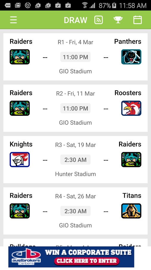 Canberra Raiders截图5