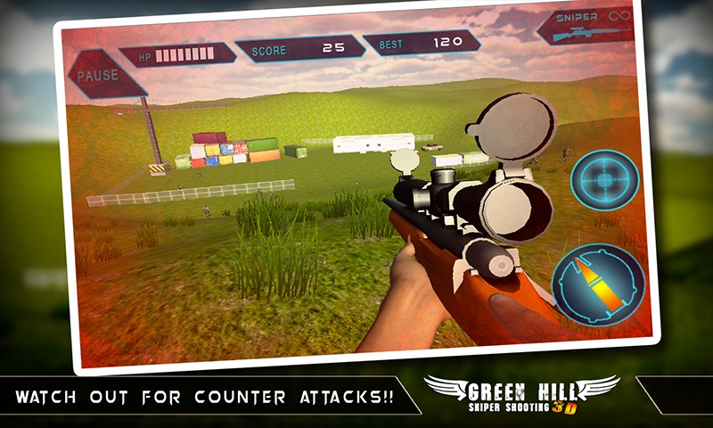 Green Hill Sniper Shooting 3D截图2