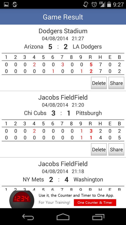 Kennedy Score - Baseball Score截图5