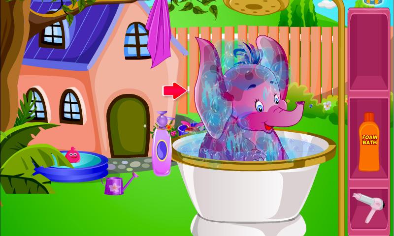 Elephant Bathing Girl Game截图2