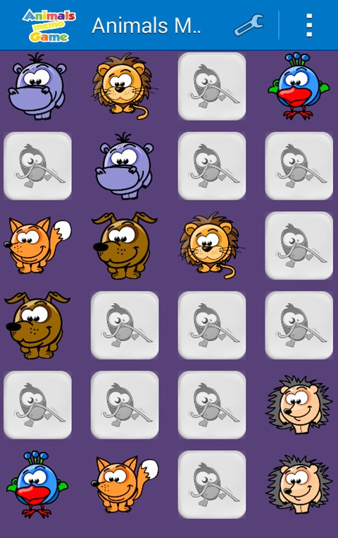 Animals matching memory game截图5