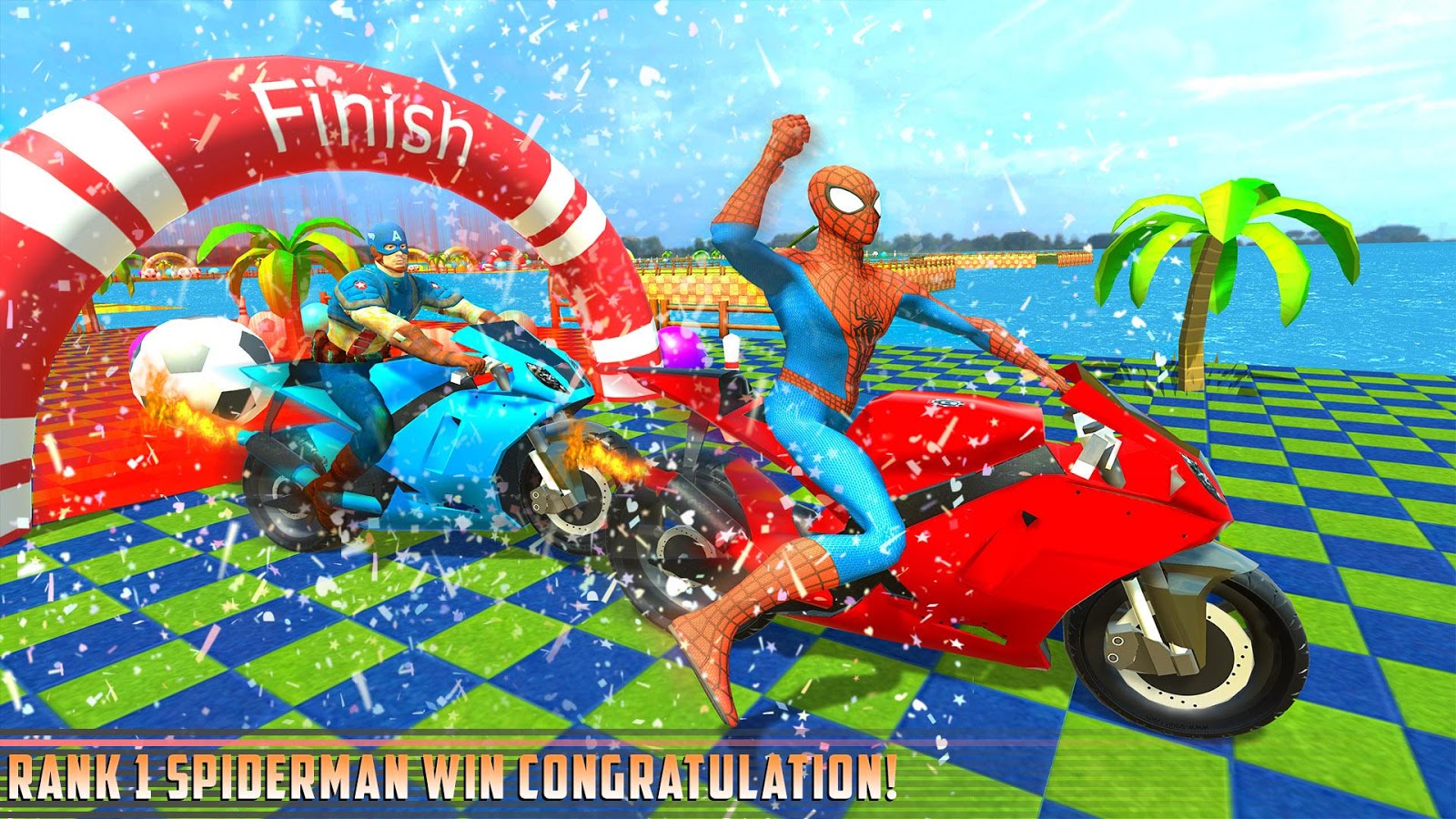 Superheroes Bike Racing Downhill截图5