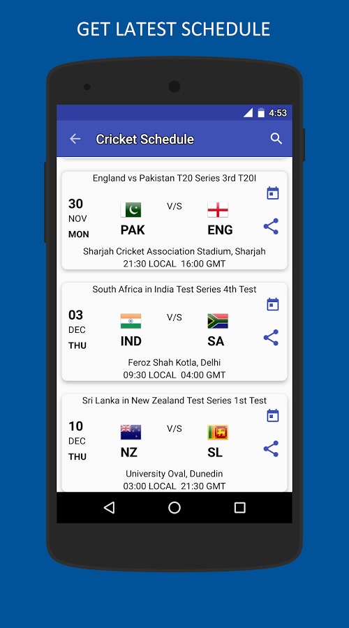 Cricket Schedule截图1