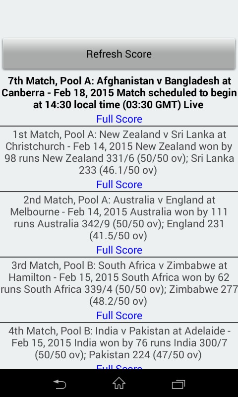 Live Cricket Score Worldcup截图1