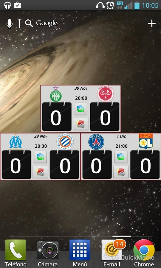 Widget Ligue 1 2014/15截图3