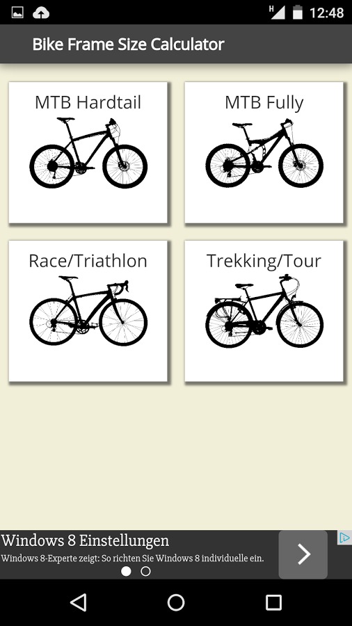 Bike Frame Size Calculator截图1