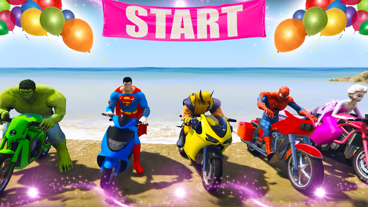 Ultimate Superhero Motobike Stunts Racing 2018截图5