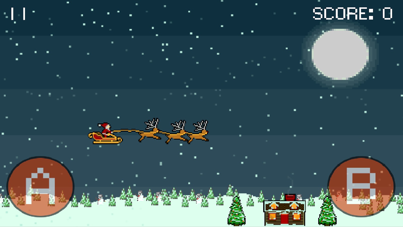 Droppin' Santa retro Xmas game截图1