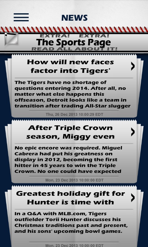 Baseball Pocket Sked - Tigers截图2