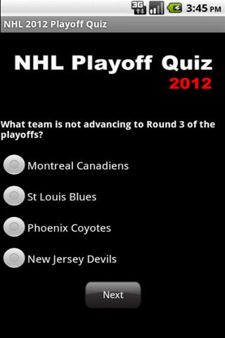 NHL Playoff Quiz 2012截图2