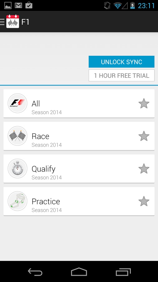 Formula 2014 Race Calendar截图2
