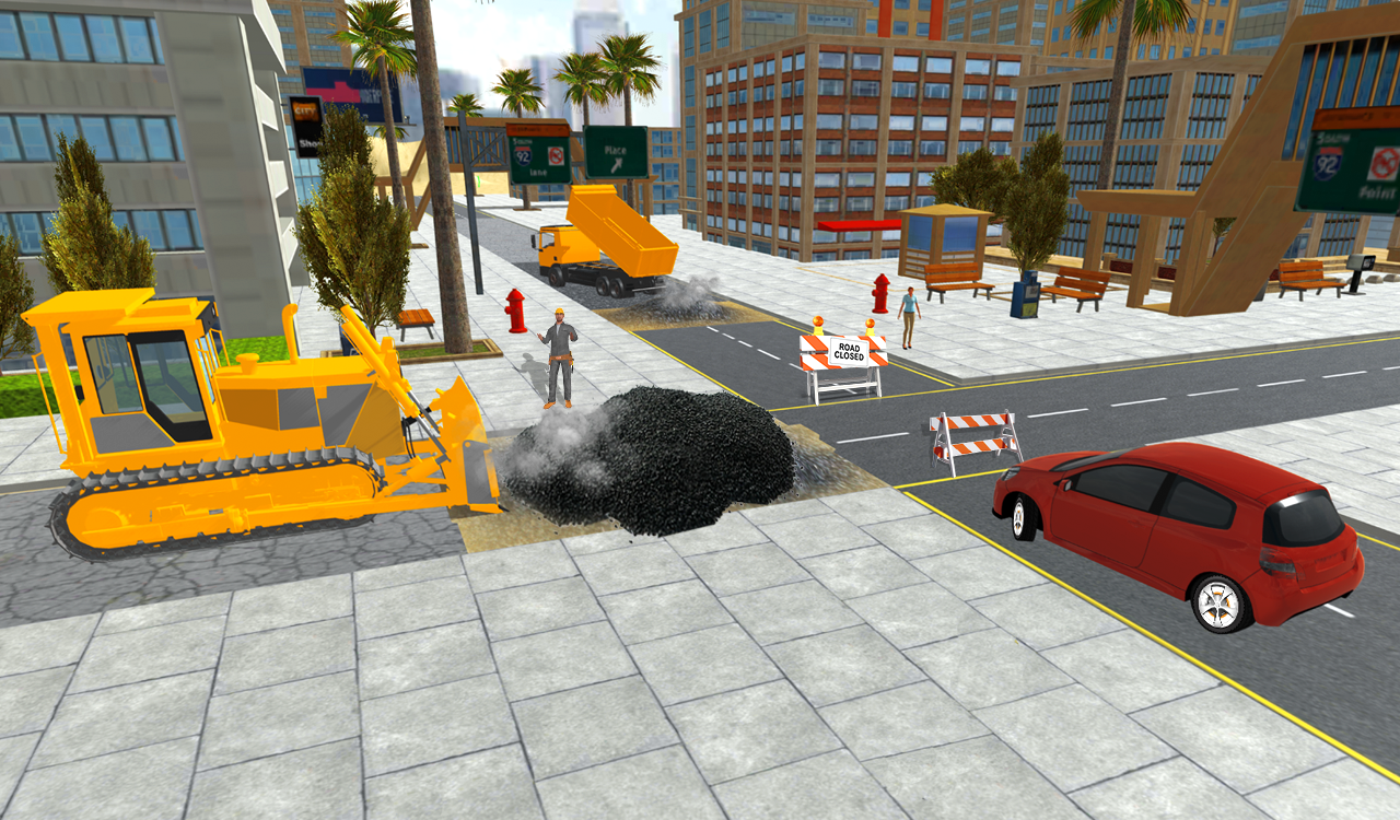 Real City Road Building Construction 3D截图4