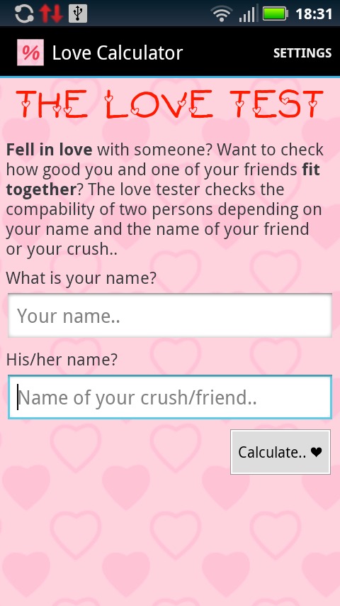 Love Calculator HD+截图1