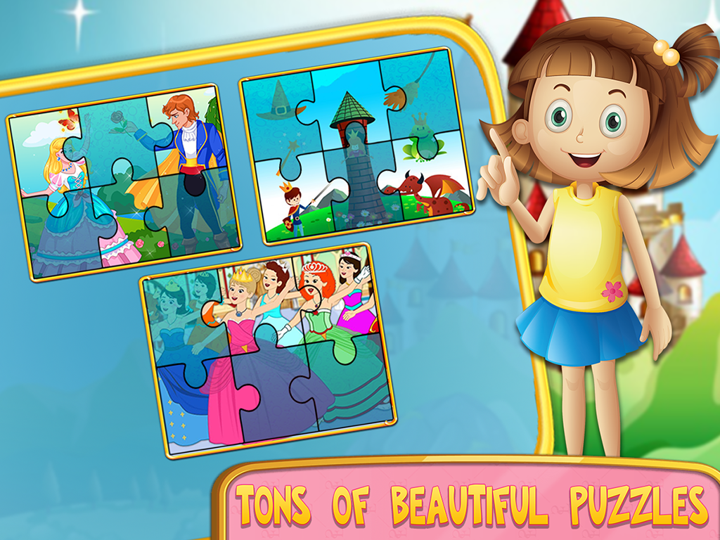 Pink Princess Puzzles Girls Games截图2