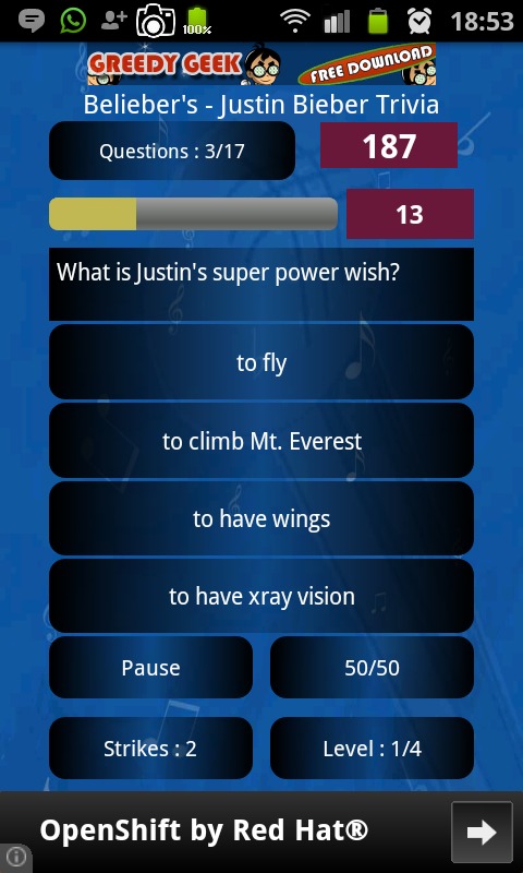 Belieber's- Justin Bieber Quiz截图3