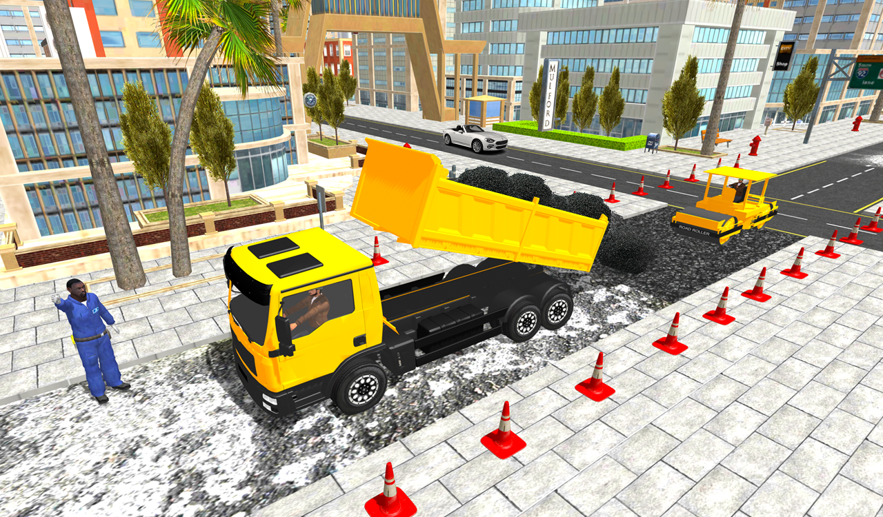 Real City Road Building Construction 3D截图1