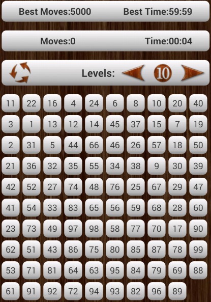 Sliding Number Puzzle 10 by 10截图3