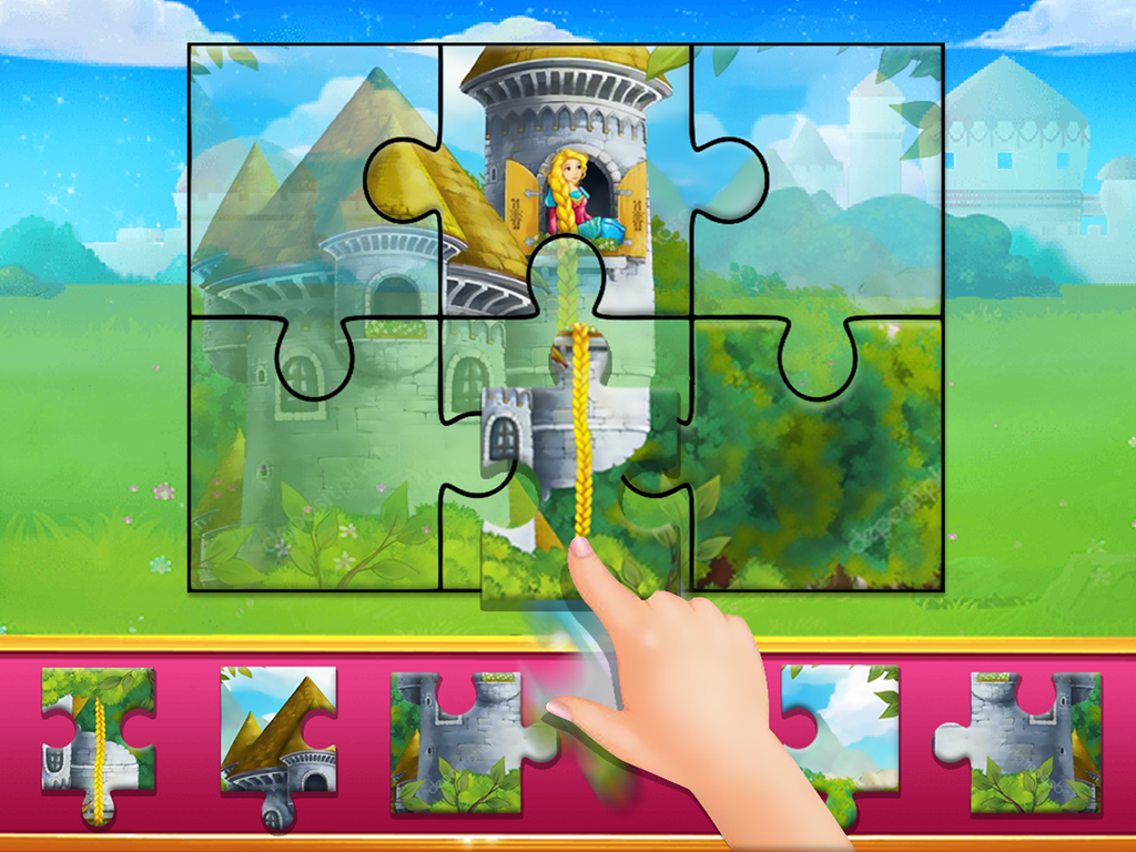 Pink Princess Puzzles Girls Games截图1