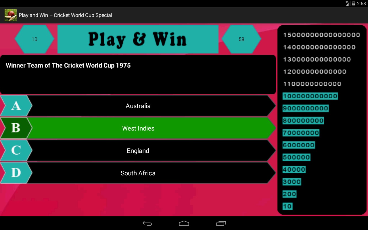 Cricket World Cup : Play & Win截图3