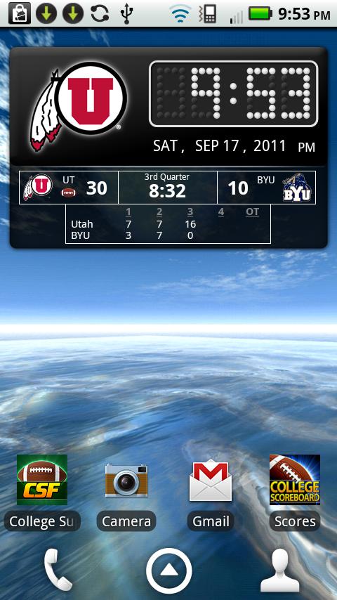 Utah Utes Live Clock截图5