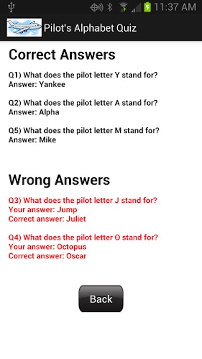 Pilot's Alphabet Quiz截图3