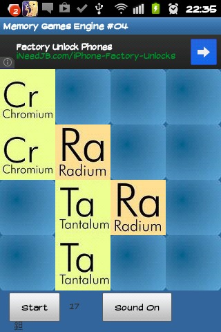 Memory game- Chemical Elements截图2