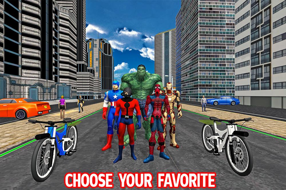 Superheroes BMX Bicycle Stunts: Tricky Missions截图1