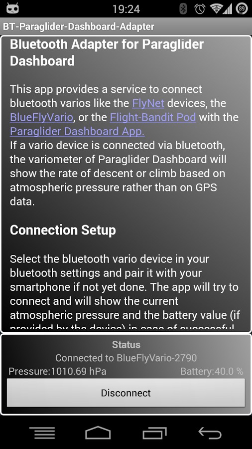 Bluetooth Vario - PG Dashboard截图1