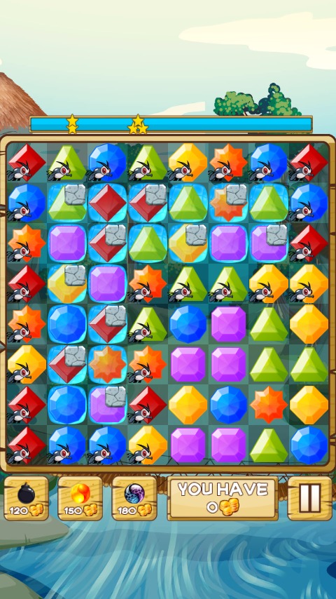 River Jewels - Match 3 Puzzle截图1