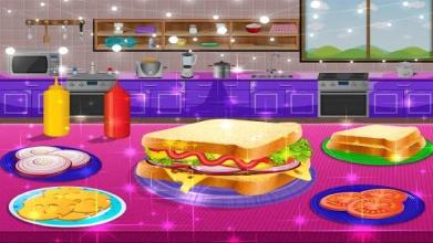 Cheese Sandwich making & fries cooking games截图2