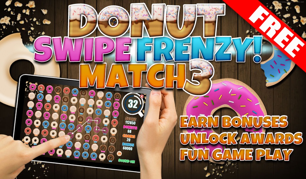 FREE Donut Swipe Match 3 Game截图1