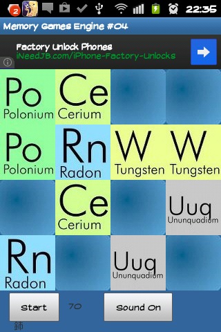 Memory game- Chemical Elements截图1