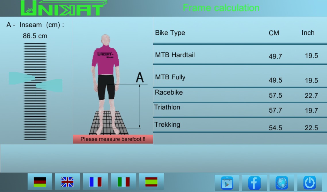 Bicycle Frame Size Caclulator截图1