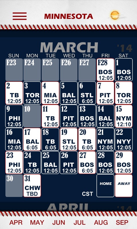 Baseball Pocket Sked - Twins截图1