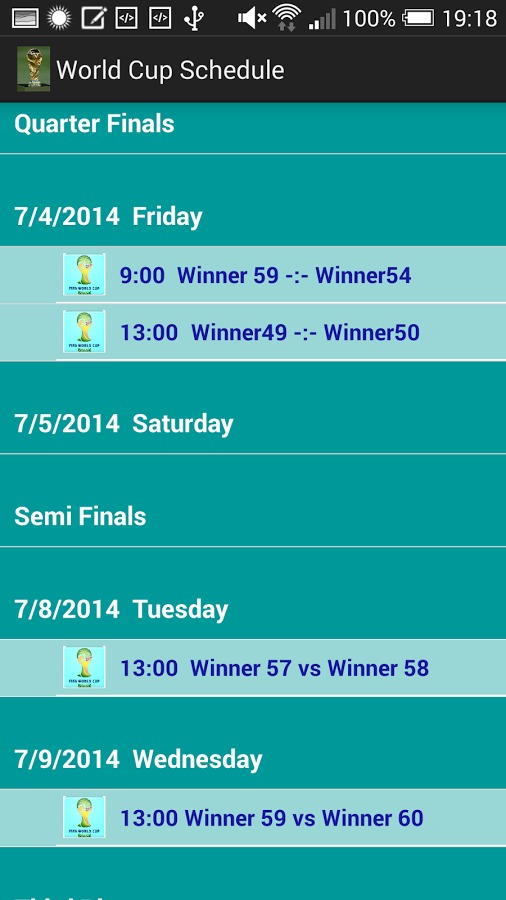 World Cup 2014 Brazil Schedule截图1