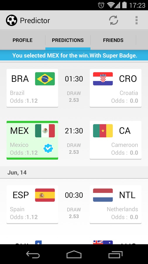 FootballPredictor-WorldCup2014截图3