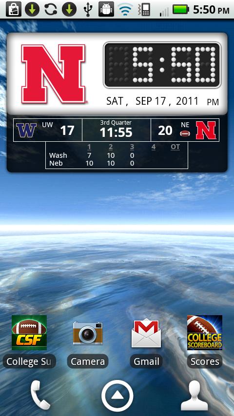 Nebraska Huskers Live Clock截图4