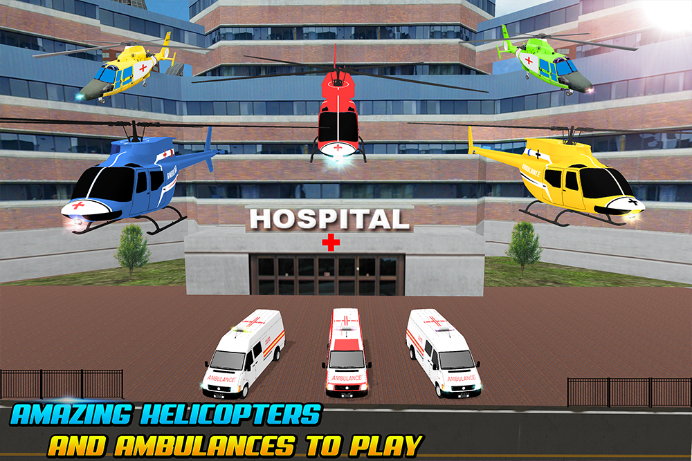 救护车救援和直升机英雄截图1