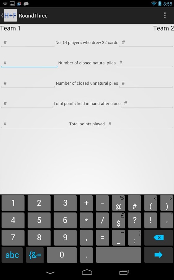 Hand and Foot Score Tracker截图2