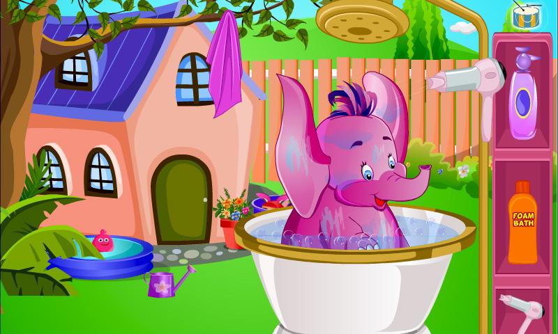 Elephant Bathing Girl Game截图3