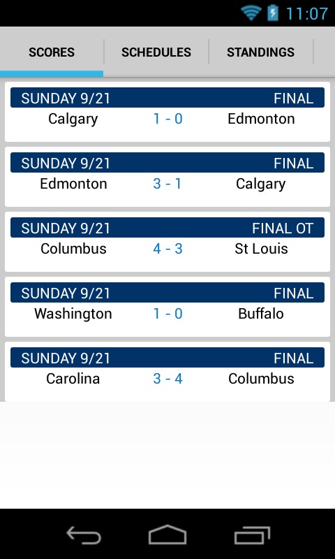 NHL Scores & Schedules截图1