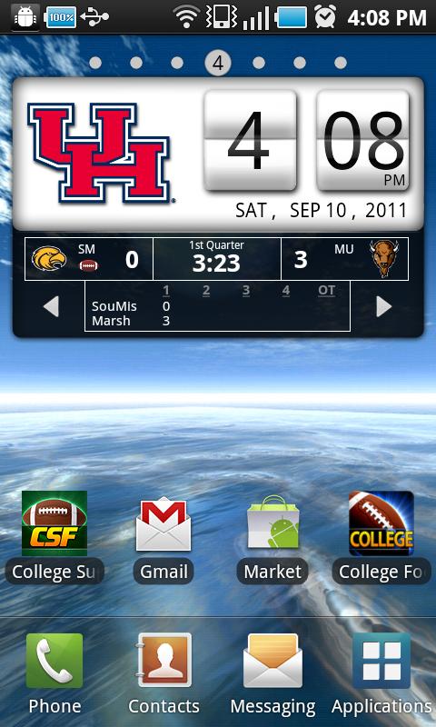 Houston Cougars Live Clock截图5